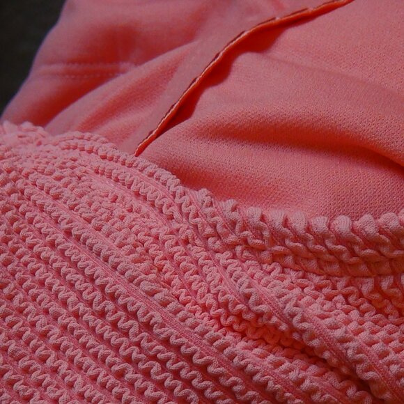 Kona Sol Pucker Textured Square Neck One Piece Swimsuit Coral Pink M, L - Picture 5 of 11